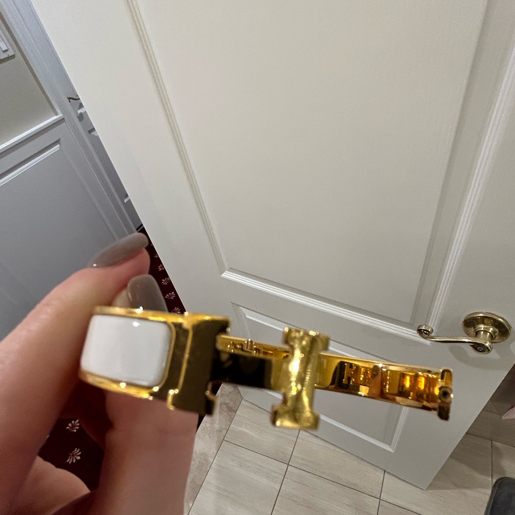 Real Hermes Gold And White Bracelet